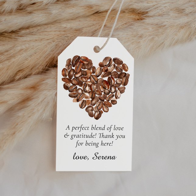 Étiquettes-cadeau Coffee Love is Brewing Shower Thank You Favor (Créateur téléchargé)