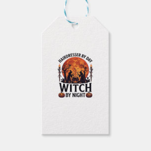 Étiquettes-cadeau Coiffeuse Jour Sorcière Nuit Halloween Peigne Cise