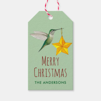 Étiquettes-cadeau Colibri et étoile personnalisés