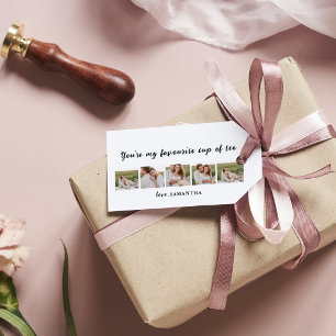 Étiquettes-cadeau Collage Couple Photo & Vous Êtes Mon Citation De L