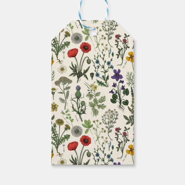 Étiquettes-cadeau Collage de fleurs sauvages (Devant)