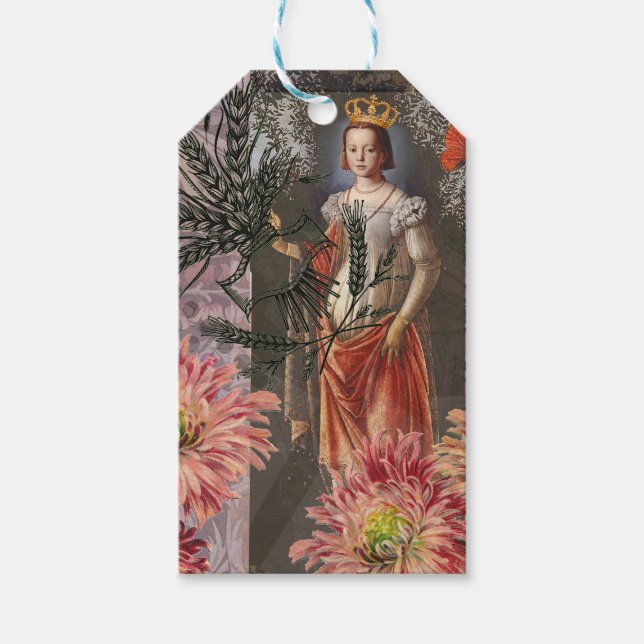 Étiquettes-cadeau Collage de la déesse céleste Vierge : Céleste vint (Devant)