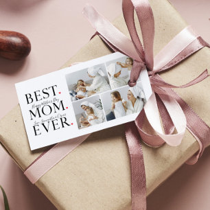 Étiquettes-cadeau Collage Moderne Photo Meilleure Maman Bonne Fête d