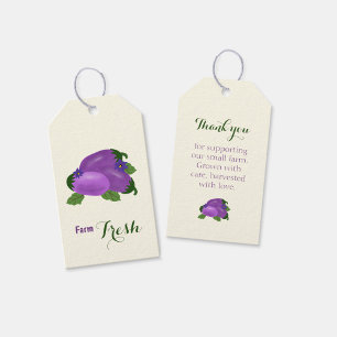 Étiquettes-cadeau Collection Blush & Bloom Aubergine – Teint d'Ivoir