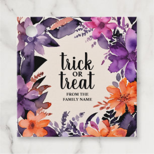 Étiquettes Cadeau Collection de couronnes florales Halloween Spooky 