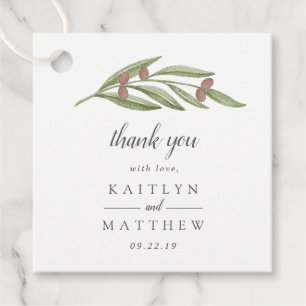 Étiquettes Cadeau Collection de Mariages de Branches d'Olivier