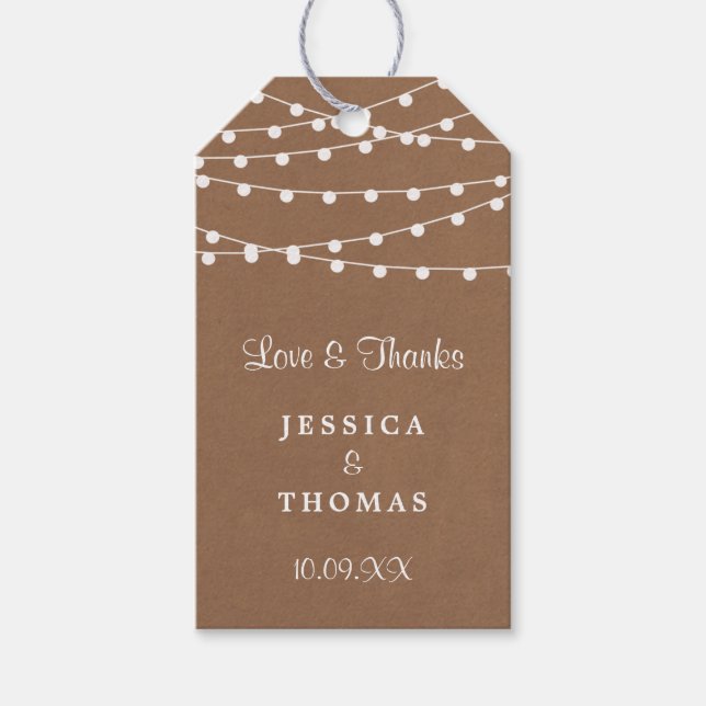 Étiquettes-cadeau Collection de Mariages Rustic Kraft (Devant)