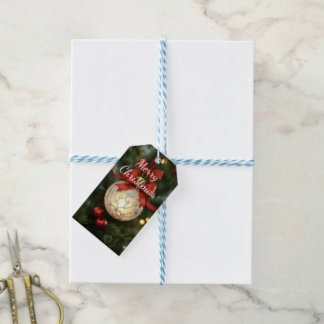 Étiquettes-cadeau Collection d'ornements de Noël élégants avec nœud
