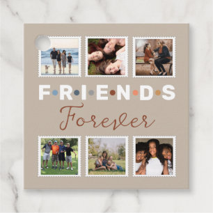 Étiquettes Cadeau Collection photo moderne Beige Friends Forever