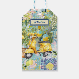 Étiquettes-cadeau Collier d'agrumes sicilien bleu chic