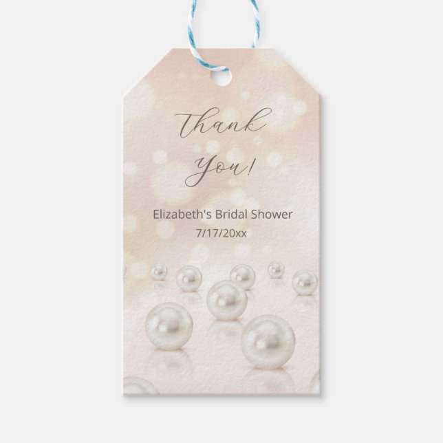 Étiquettes-cadeau Colliers de perles Merci Cadeau de mariage (Devant)
