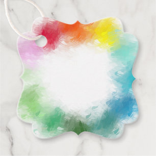 Étiquettes Cadeau Coloré Abstrait moderne élégant Modèle blanc