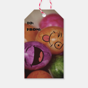 Étiquettes-cadeau Coloré Funny OEufs de Pâques Plaques de papier