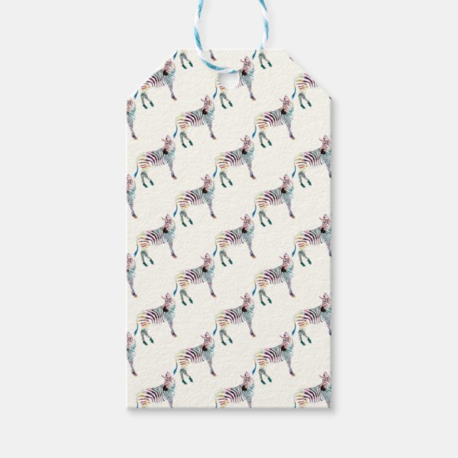 Étiquettes-cadeau Coloré M. Zebra (Devant)