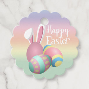 Étiquettes Cadeau Coloré Pastel Bunny Oreilles Joyeux PÂQUES