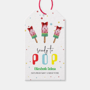 Étiquettes-cadeau Coloré Prêt À Pop Baby shower Crème Glace