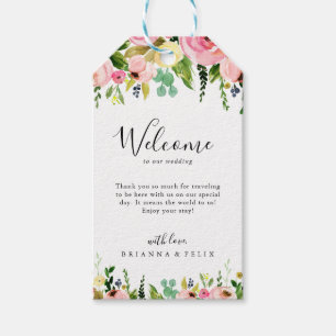 Étiquettes-cadeau Coloré Tropical Automne Floral Mariage Bienvenue