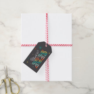 Étiquettes-cadeau Colorful Cheers to 2025 Starbursts Happy New Year