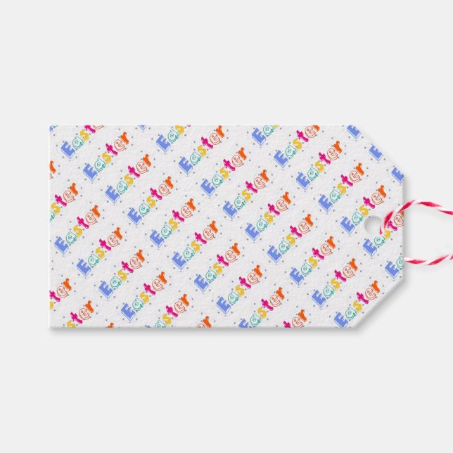 Étiquettes-cadeau Colorful “Easter” Lettering  (Devant (Horizontal))
