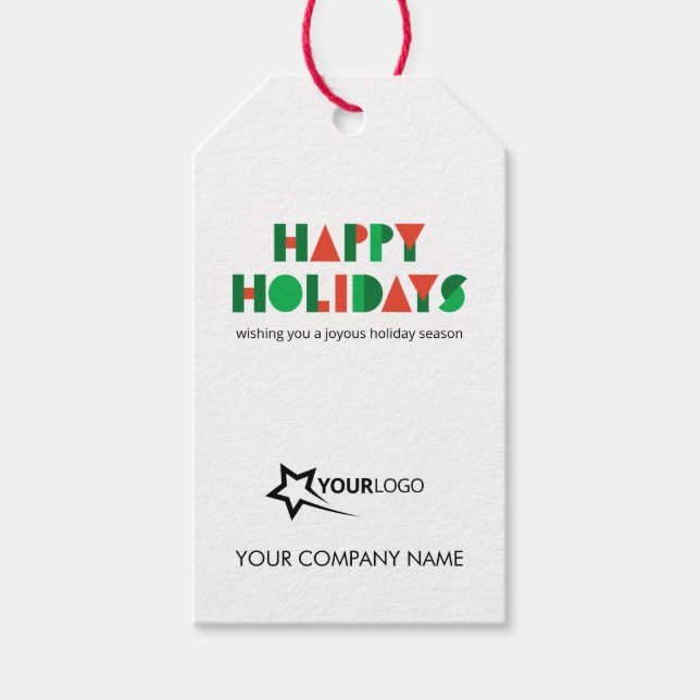 Étiquettes-cadeau Colorful Geometric Happy Holidays Business Logo (Devant)