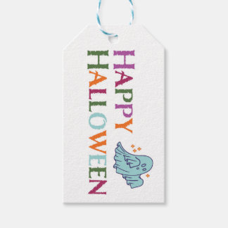 Étiquettes-cadeau Colorful Happy Ghost Treat Tags