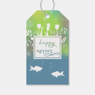 Étiquettes-cadeau Colorful Moderne Bonne Norooz Lettres Fleurs de Po