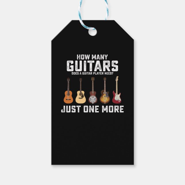 Étiquettes-cadeau Combien de guitares un guitariste a-t-il besoin Ju (Devant)