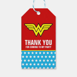 Étiquettes-cadeau Comics DC   Logo Wonder Woman   Joyeux anniversair