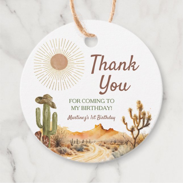 Étiquettes Cadeau Comment L'Occident Était Un Cowboy De Fête D'Anniv (Devant)