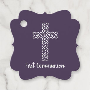 Étiquettes Cadeau Communion croisée Baptême Christening