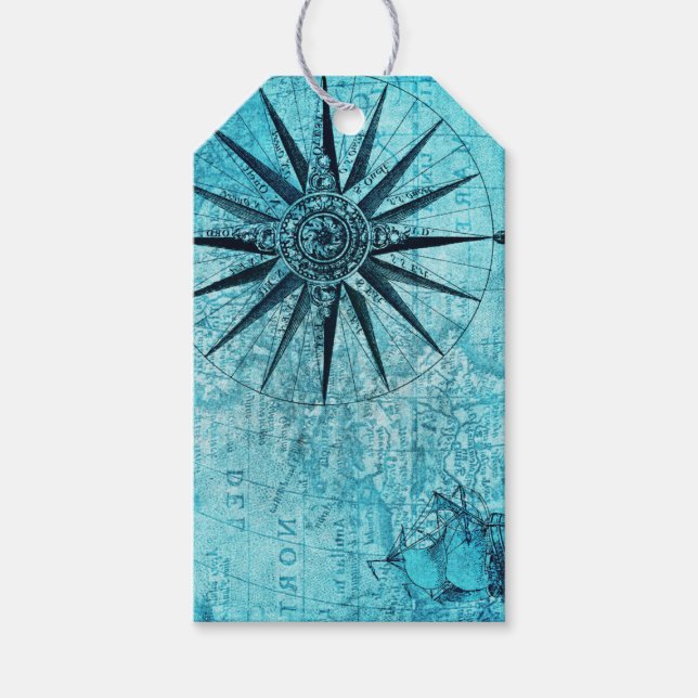 Étiquettes-cadeau Compas nautique (Devant)