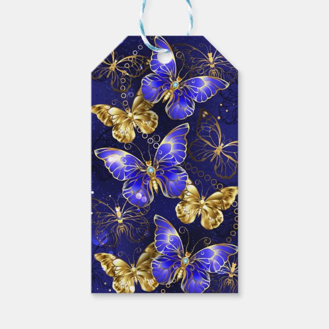 Étiquettes-cadeau Composition avec papillons Sapphire (Devant)