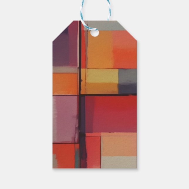 Étiquettes-cadeau Composition moderne Oeuvre Abstraite (Devant)