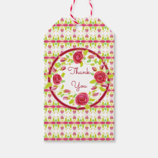 Étiquettes-cadeau Concepteur de fleurs roses
