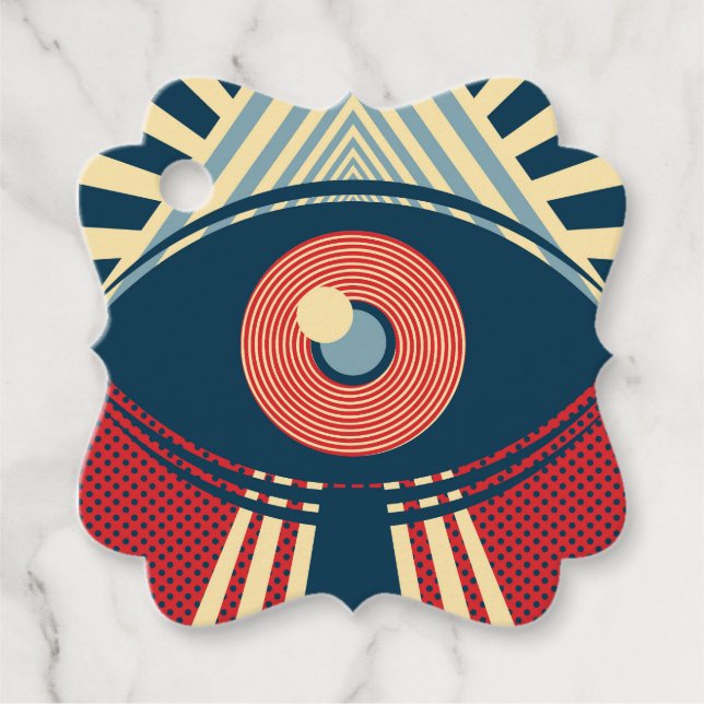 Étiquettes Cadeau Conception Abstraite des yeux (Devant)