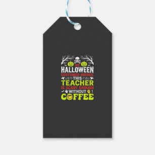Étiquettes-cadeau Conception de café assez effrayante pour Halloween