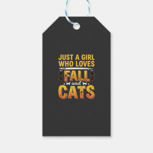Étiquettes-cadeau Conception de chats d'automne Halloween fille_1