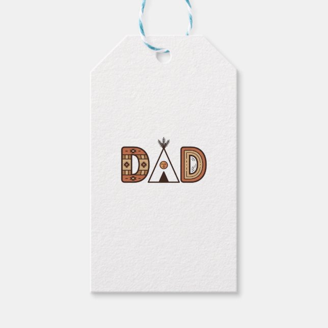 Étiquettes-cadeau Conception de chemise à lettrage Teepee de papa co (Devant)