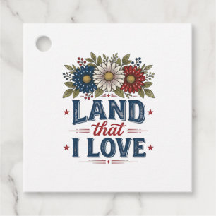 Étiquettes Cadeau Conception de chemise de terre florale patriotique