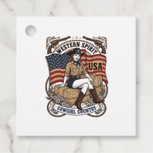 Étiquettes Cadeau Conception de chemise patriotique de cowgirl weste