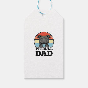 Étiquettes-cadeau Conception de chemise pour papa Pitbull amateur de