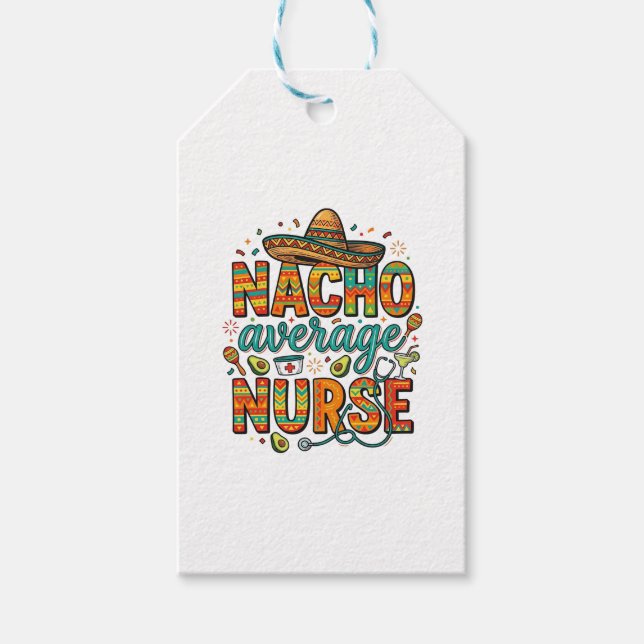 Étiquettes-cadeau Conception de chemise vectorielle Nacho Average Nu (Devant)