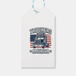 Étiquettes-cadeau Conception de chemise vintage pour camionneurs Ame