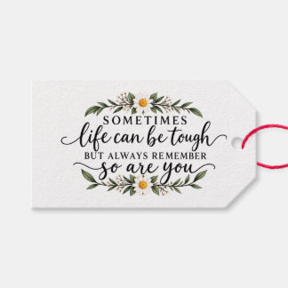 Étiquettes-cadeau Conception de citation inspirante florale minimali