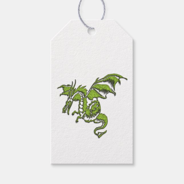 Étiquettes-cadeau Conception de dragon volant (Devant)
