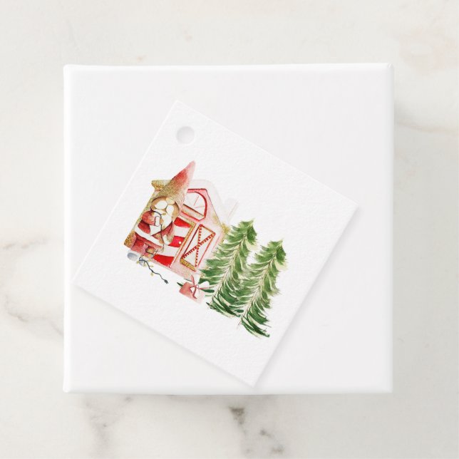 Étiquettes Cadeau Conception de gnome de Noël 2 (En situation)