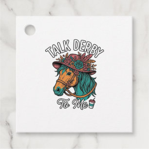 Étiquettes Cadeau Conception de gravure vintage de cheval de Derby T