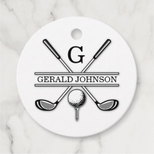 Étiquettes Cadeau Conception de logo monogramme de golf personnalisé