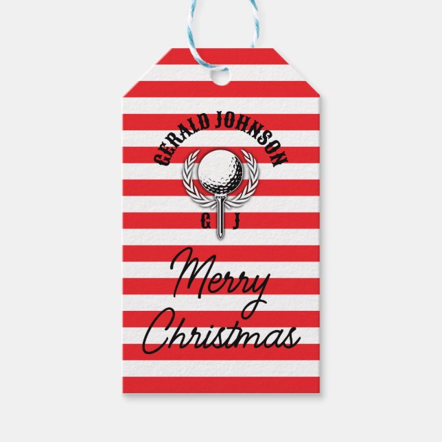 Étiquettes-cadeau Conception de monogramme de golf inversé élégant (Devant)