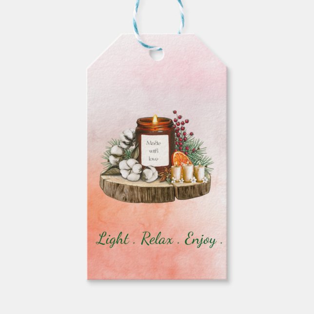 Étiquettes-cadeau Conception de packaging de bougie éditable Light R (Devant)